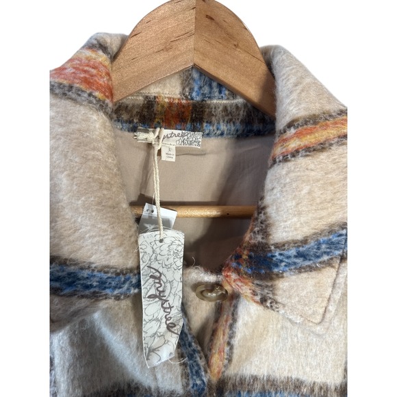 Mystree Cropped Shacket Plaid Button Front Jacket Women's Size LCasual - Picture 4 of 7